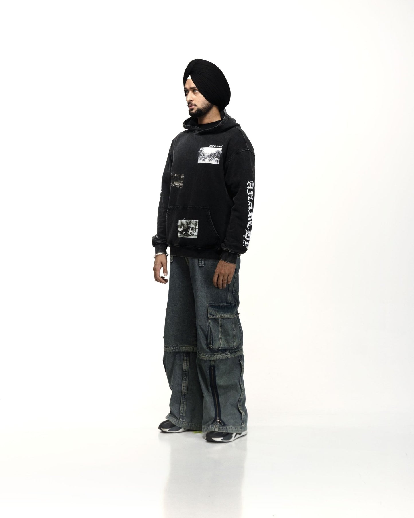 ANARCHY OF 84 OVERSIZED FADED HOODIE - Drip by Rage