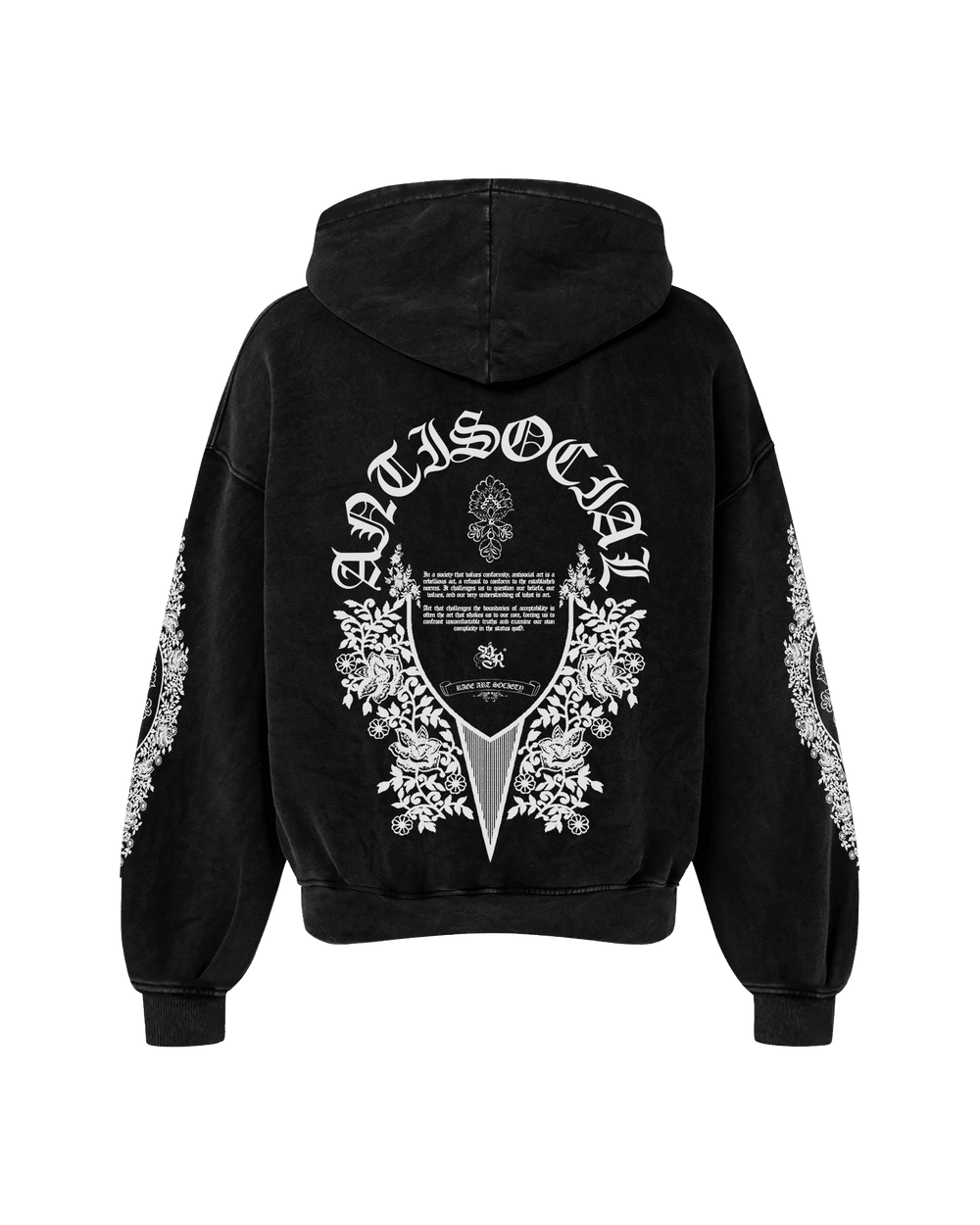 ANTISOCIAL OVERSIZED FADED HOODIE BLACK - Drip by Rage
