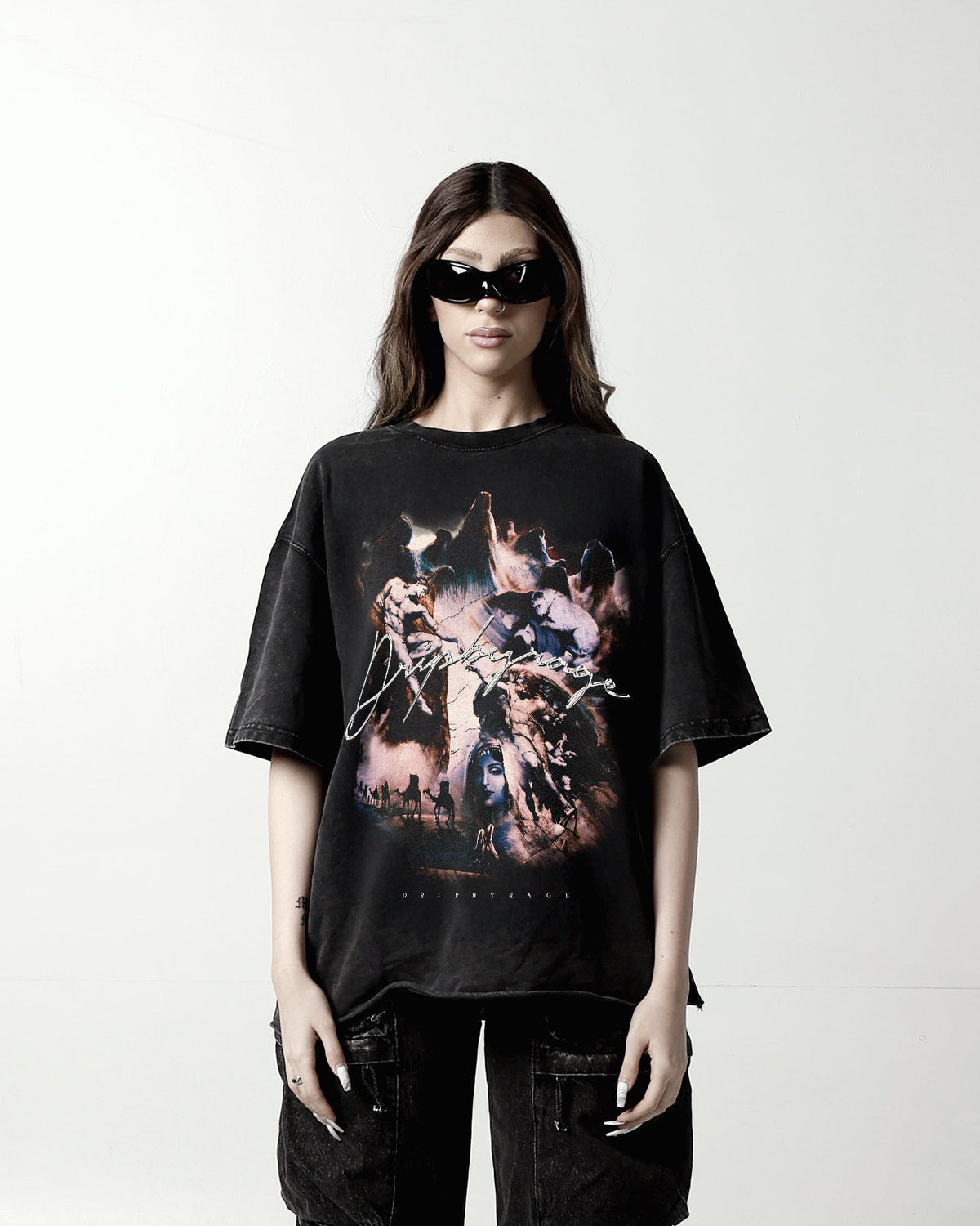 ATTACHMENT OVERSIZED FADED T-SHIRT - Drip by Rage