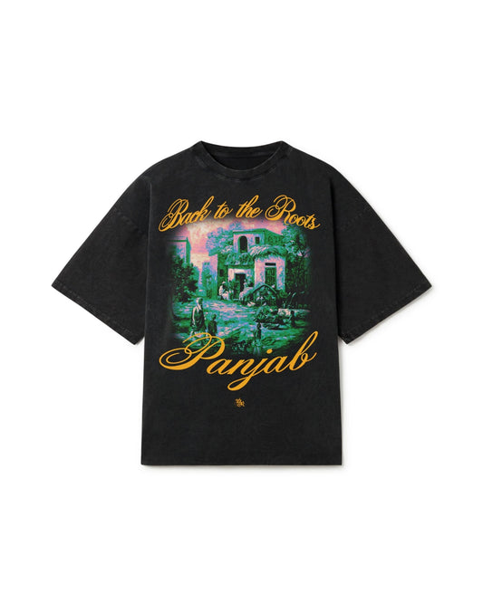 BACK TO THE ROOTS OVERSIZED FADED T-SHIRT BLACK - Drip by Rage