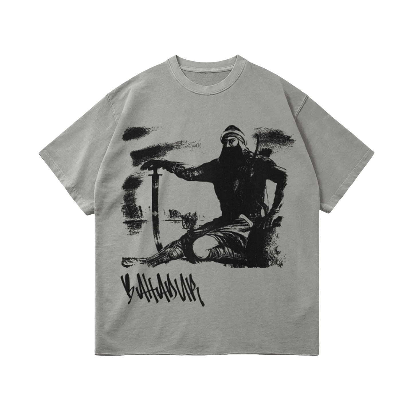 BAHADUR OVERSIZED FADED T-SHIRT GREY - Drip by Rage