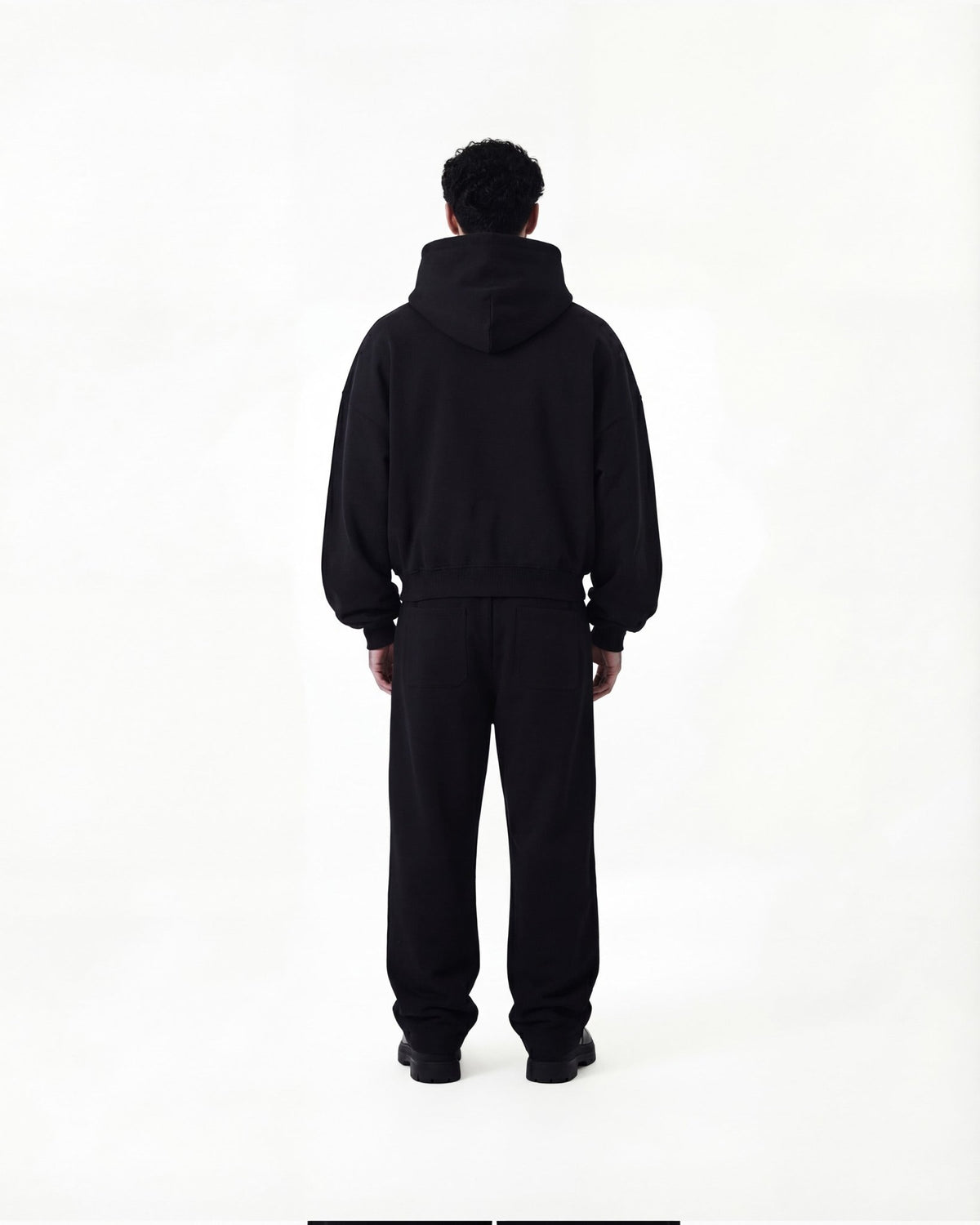 BLACK BOXY FIT FLEECE HOODIE - Drip by Rage