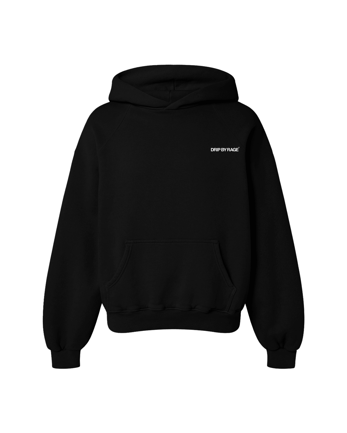 BLACK OVERSIZED FLEECE HOODIE - Drip by Rage