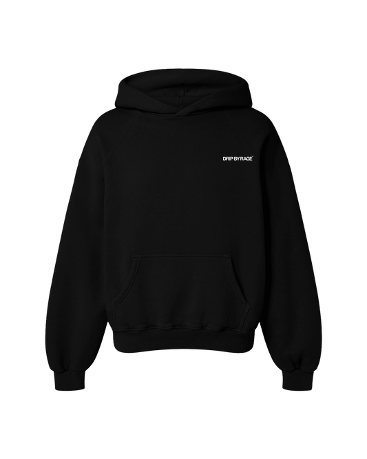 BLACK OVERSIZED FLEECE HOODIE - Drip by Rage