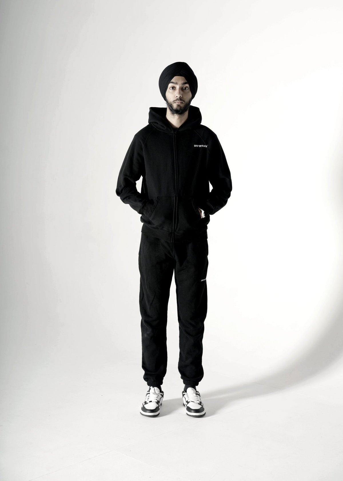 BLACK OVERSIZED ZIP-UP FLEECE HOODIE - Drip by Rage