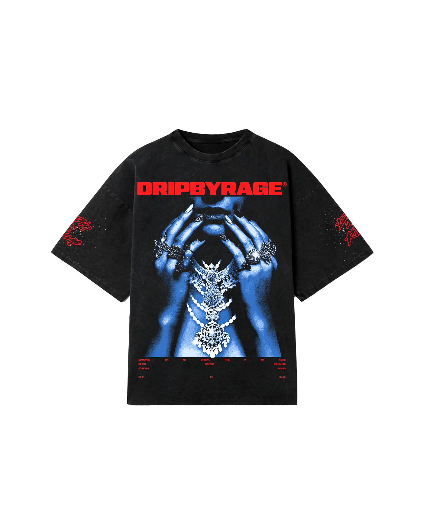 BLUE JEWEL FADED T-SHIRT - Drip by Rage