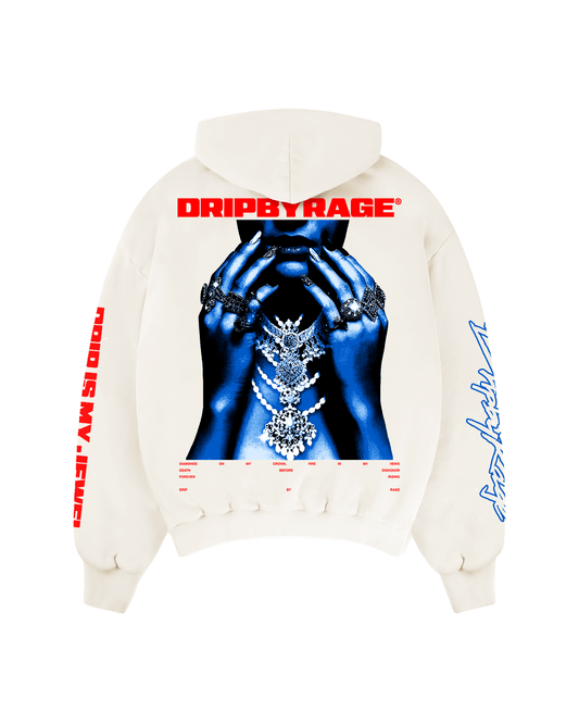 BLUE JEWEL SUN FADED BOXY HOODIE - Drip by Rage
