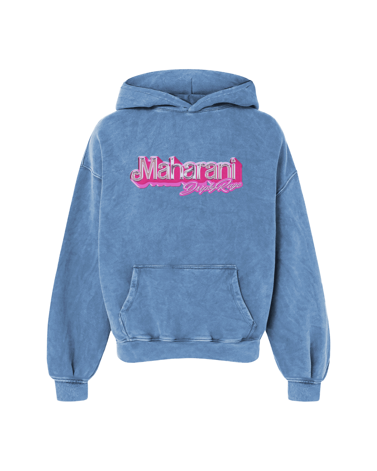BROWN BARBIE OVERSIZED WASHED HOODIE BLUE - Drip by Rage