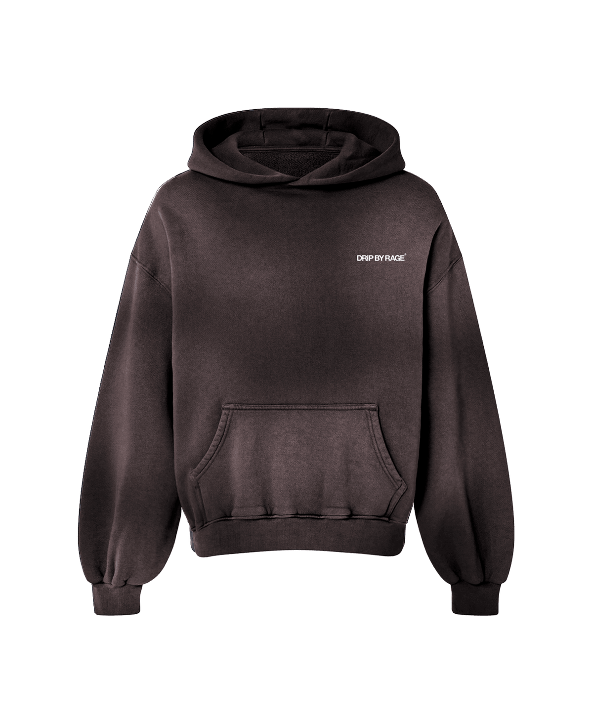 BROWN FADED OVERSIZED PREMIUM HOODIE - Drip by Rage