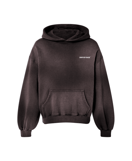 BROWN FADED OVERSIZED PREMIUM HOODIE - Drip by Rage