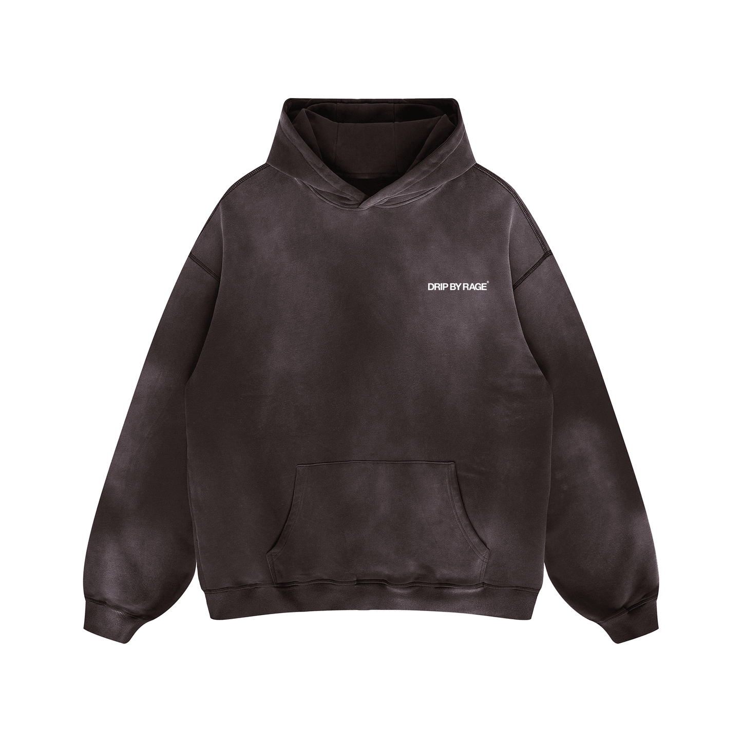BROWN FADED OVERSIZED PREMIUM HOODIE - Drip by Rage