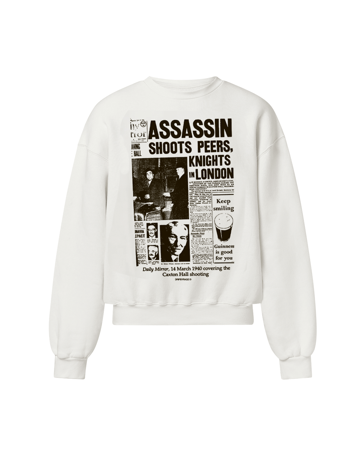 CAXTON HALL SWEATSHIRT WHITE - Drip by Rage