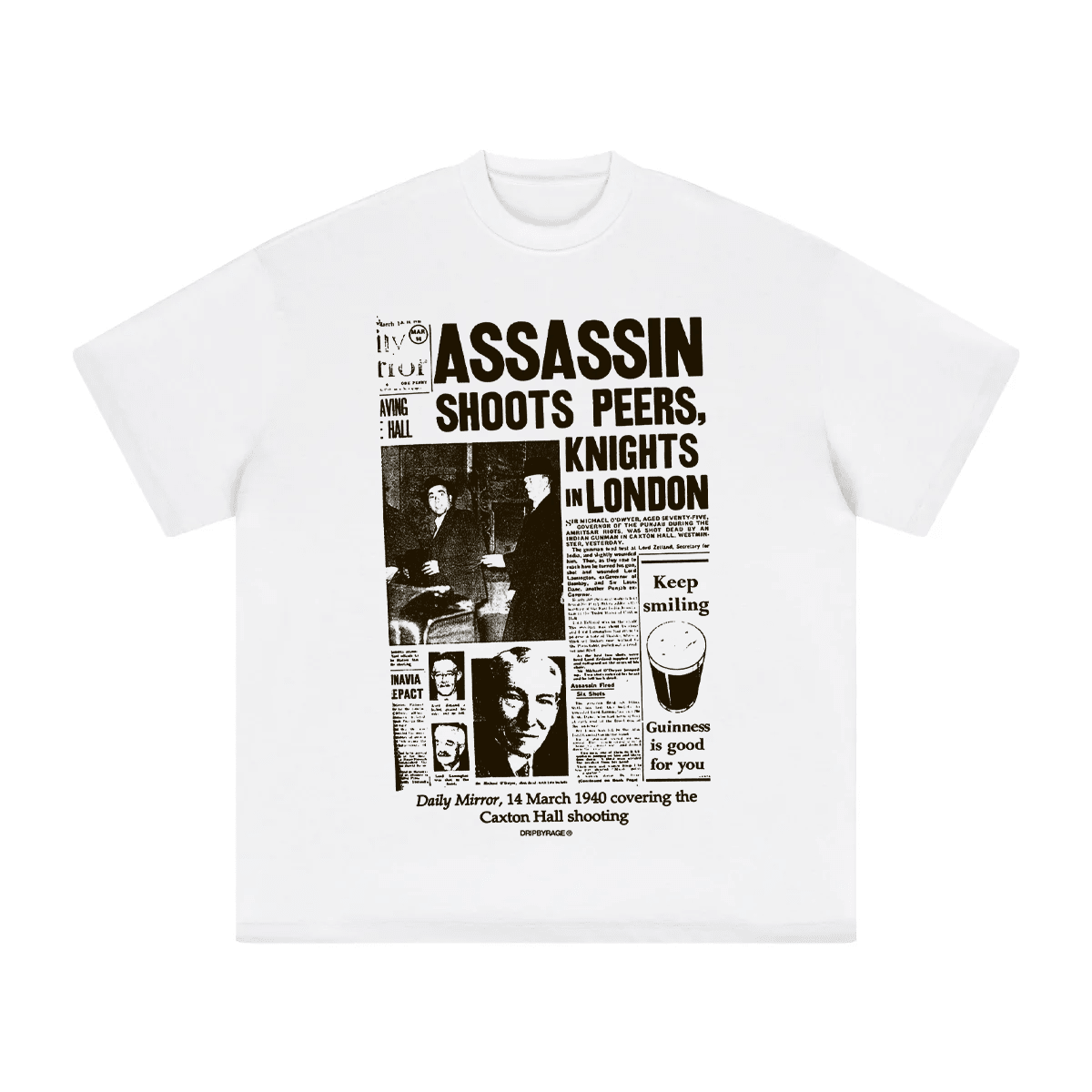 CAXTON HALL T-SHIRT WHITE - Drip by Rage