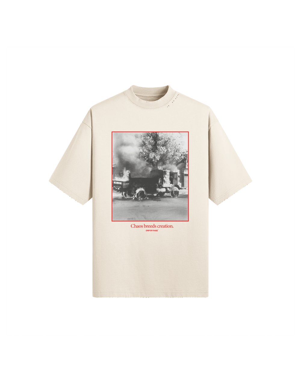 CHAOS OVERSIZED DISTRESSED T-SHIRT - Drip by Rage