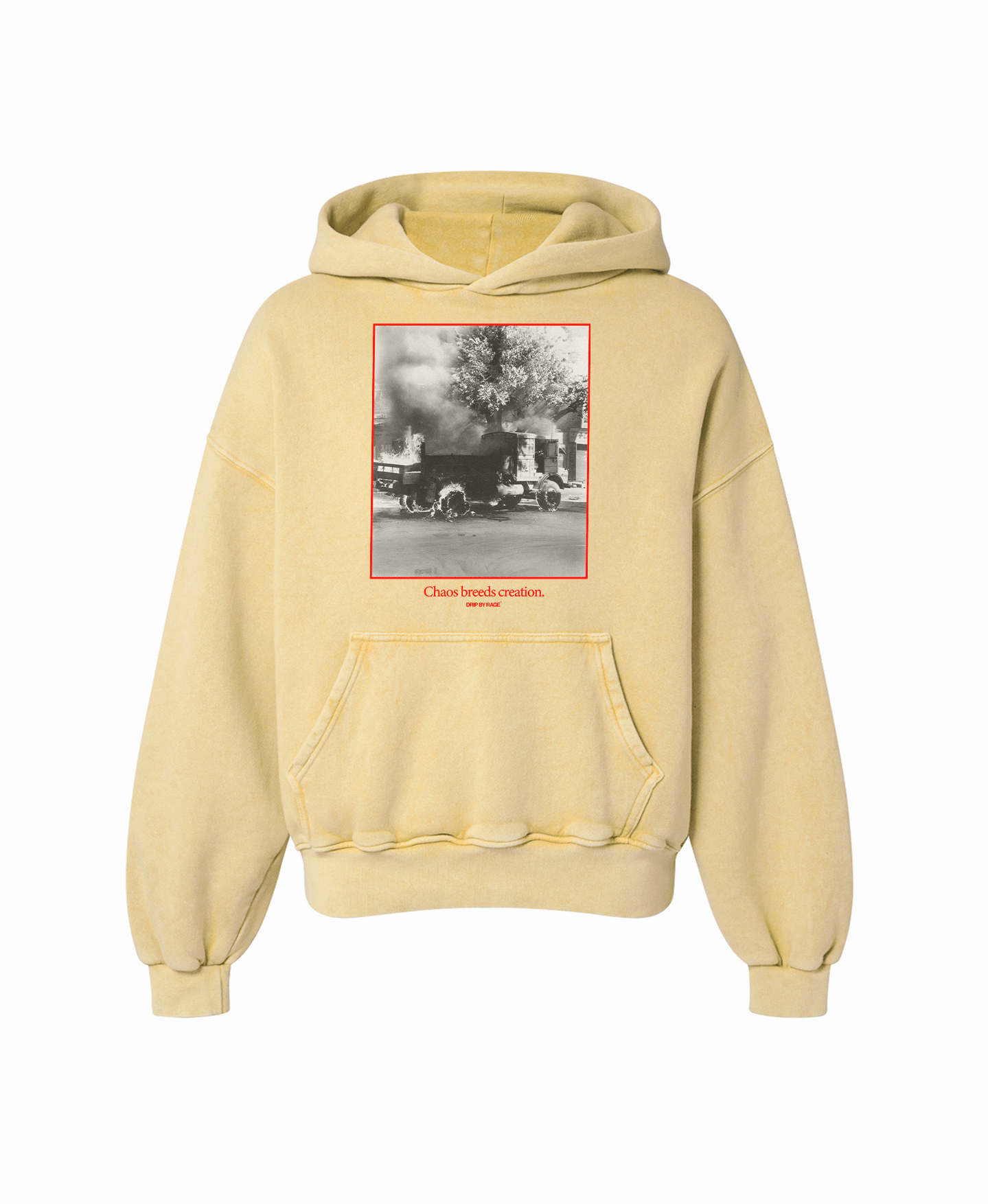 CHAOS OVERSIZED FADED HOODIE - Drip by Rage