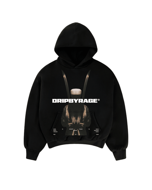 CONTEMPT BIG PRINT SUN FADED BOXY HOODIE - Drip by Rage