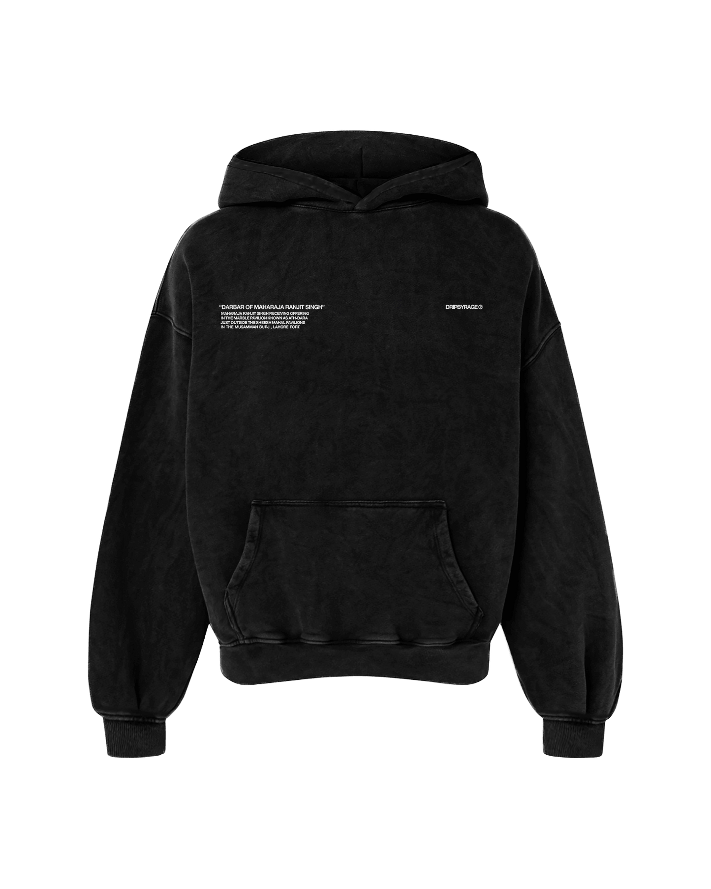 COURT OF LAHORE OVERSIZED FADED HOODIE BLACK - Drip by Rage