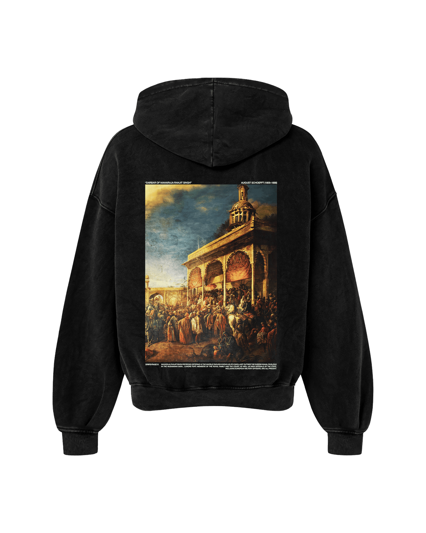 COURT OF LAHORE OVERSIZED FADED HOODIE BLACK - Drip by Rage