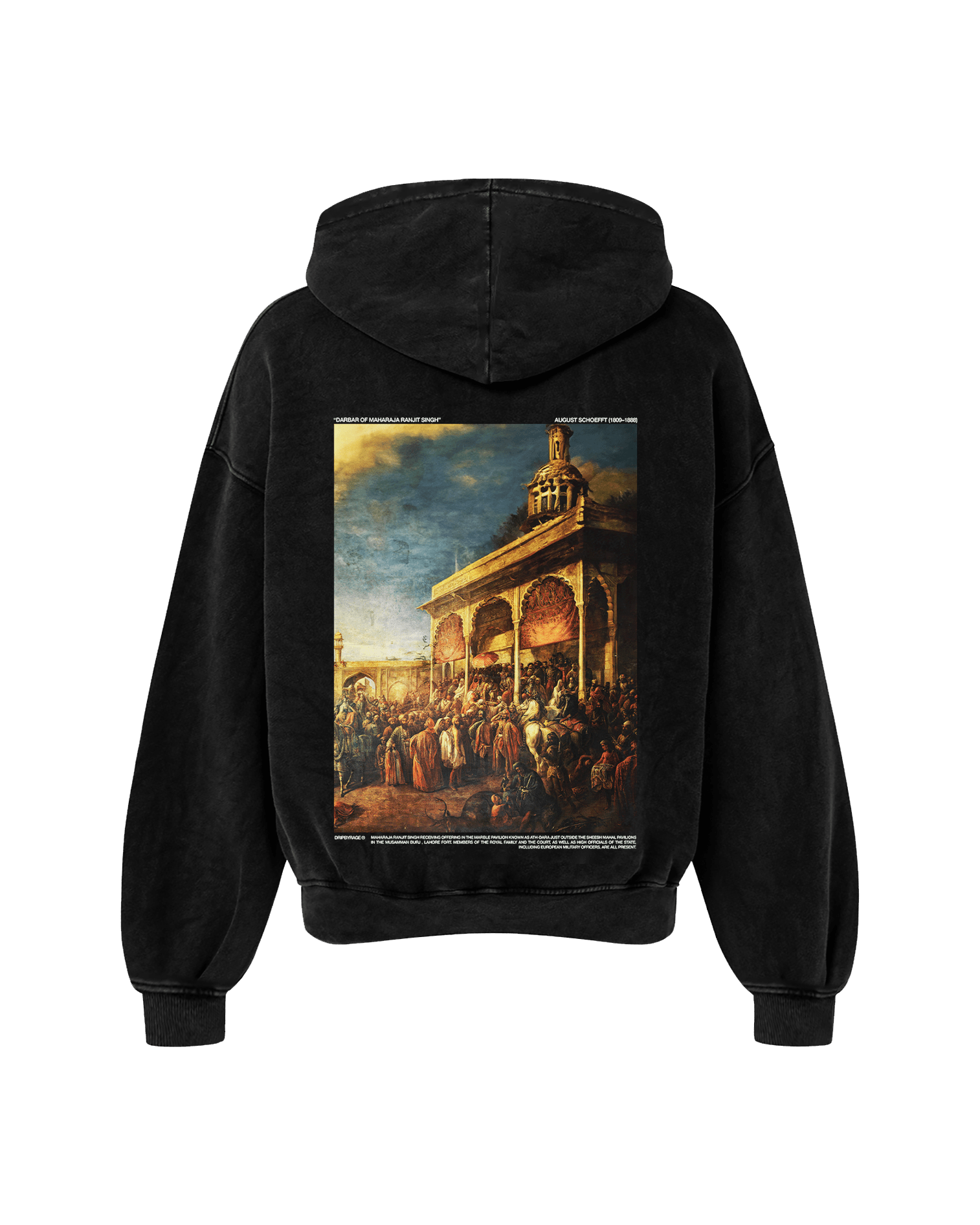 COURT OF LAHORE OVERSIZED FADED HOODIE BLACK - Drip by Rage