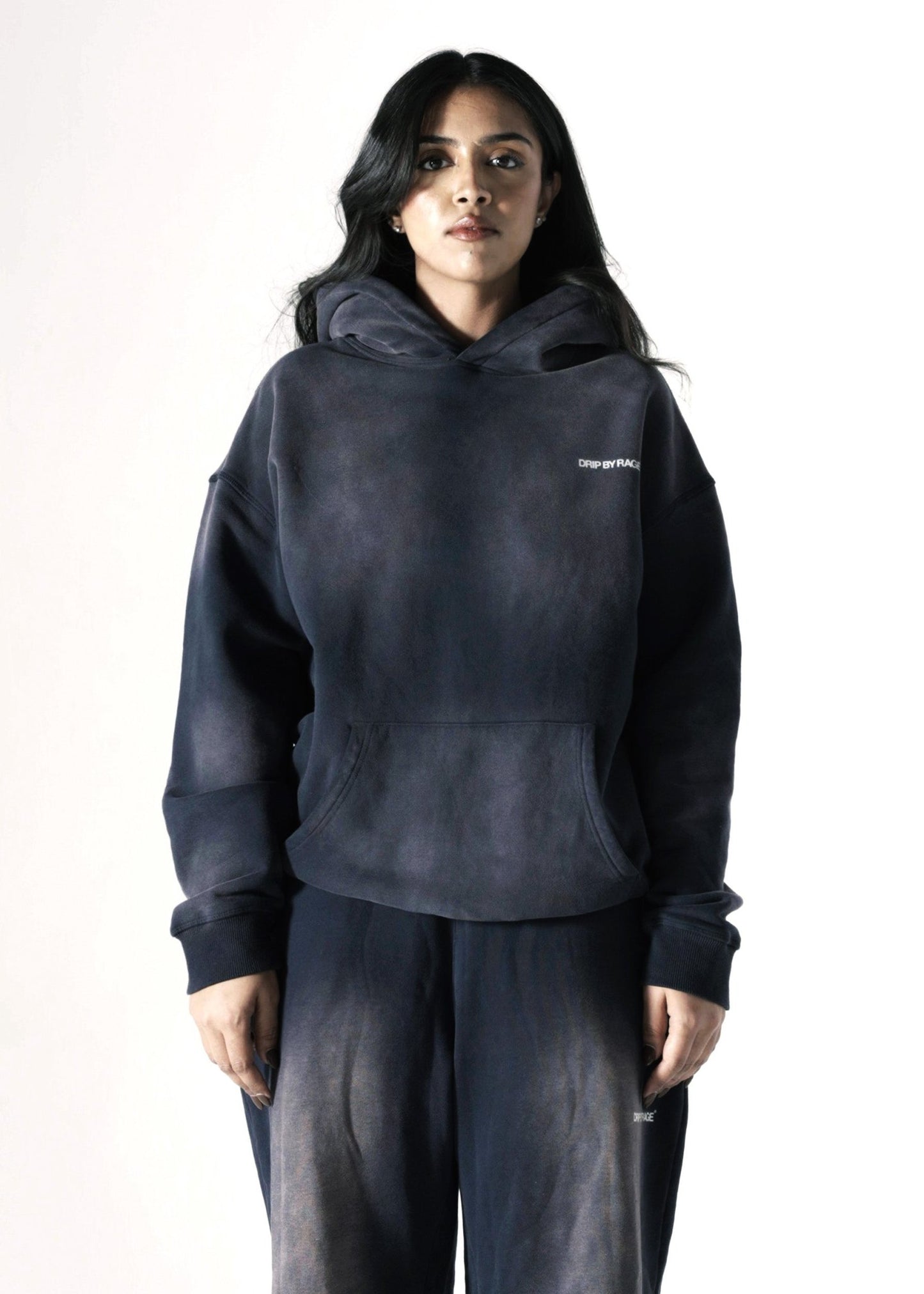 DARK BYZANITE FADED OVERSIZED PREMIUM HOODIE - Drip by Rage