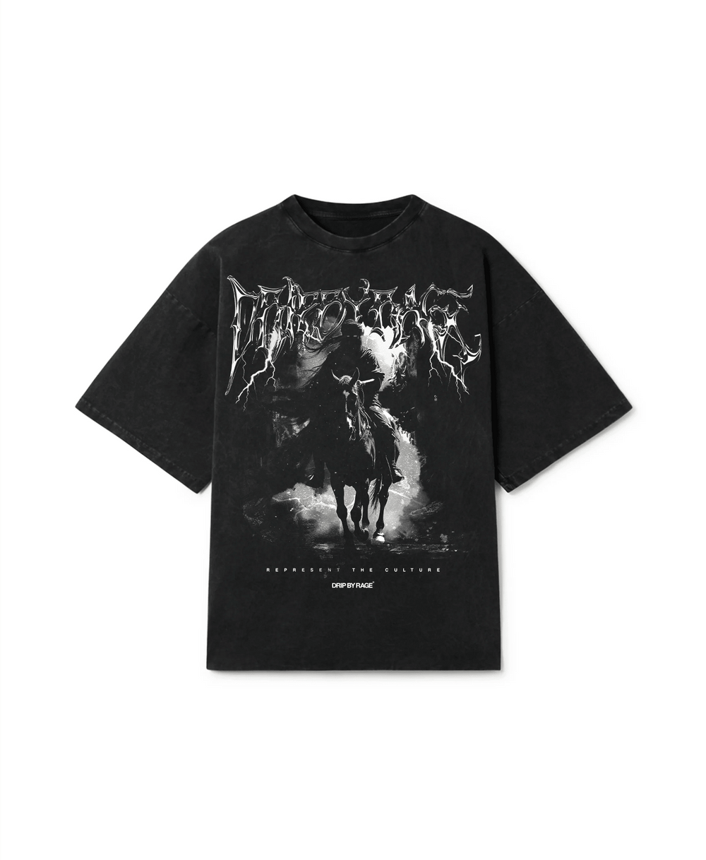 DARK FLAME OVERSIZED FADED T-SHIRT - Drip by Rage