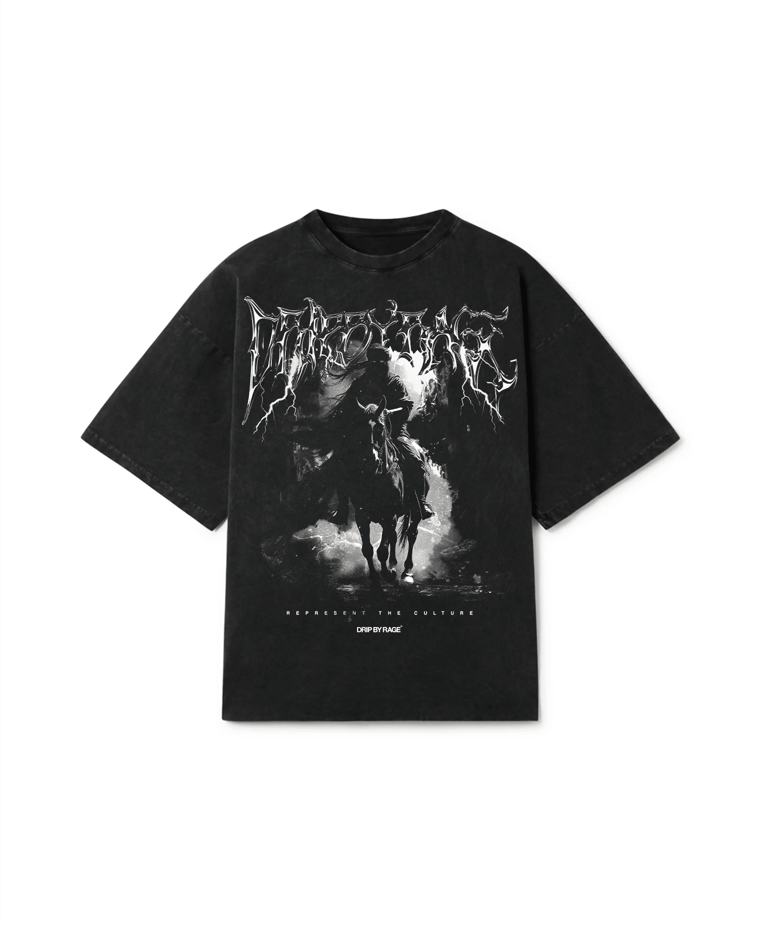 DARK FLAME OVERSIZED FADED T-SHIRT - Drip by Rage