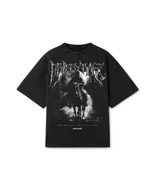 DARK FLAME OVERSIZED FADED T-SHIRT - Drip by Rage