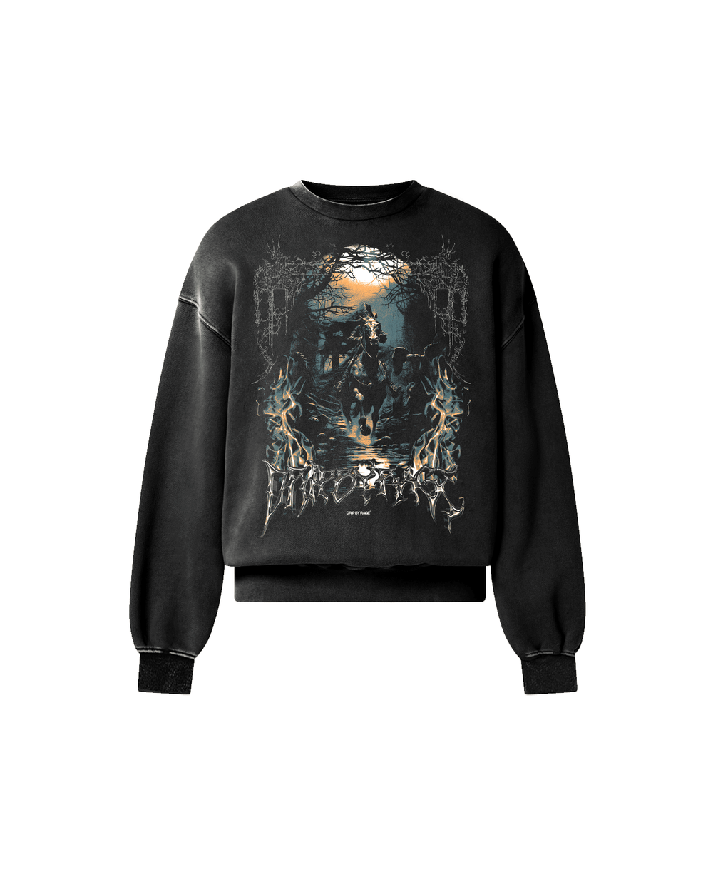 DARK KNIGHT OVERSIZED FADED SWEATSHIRT - Drip by Rage