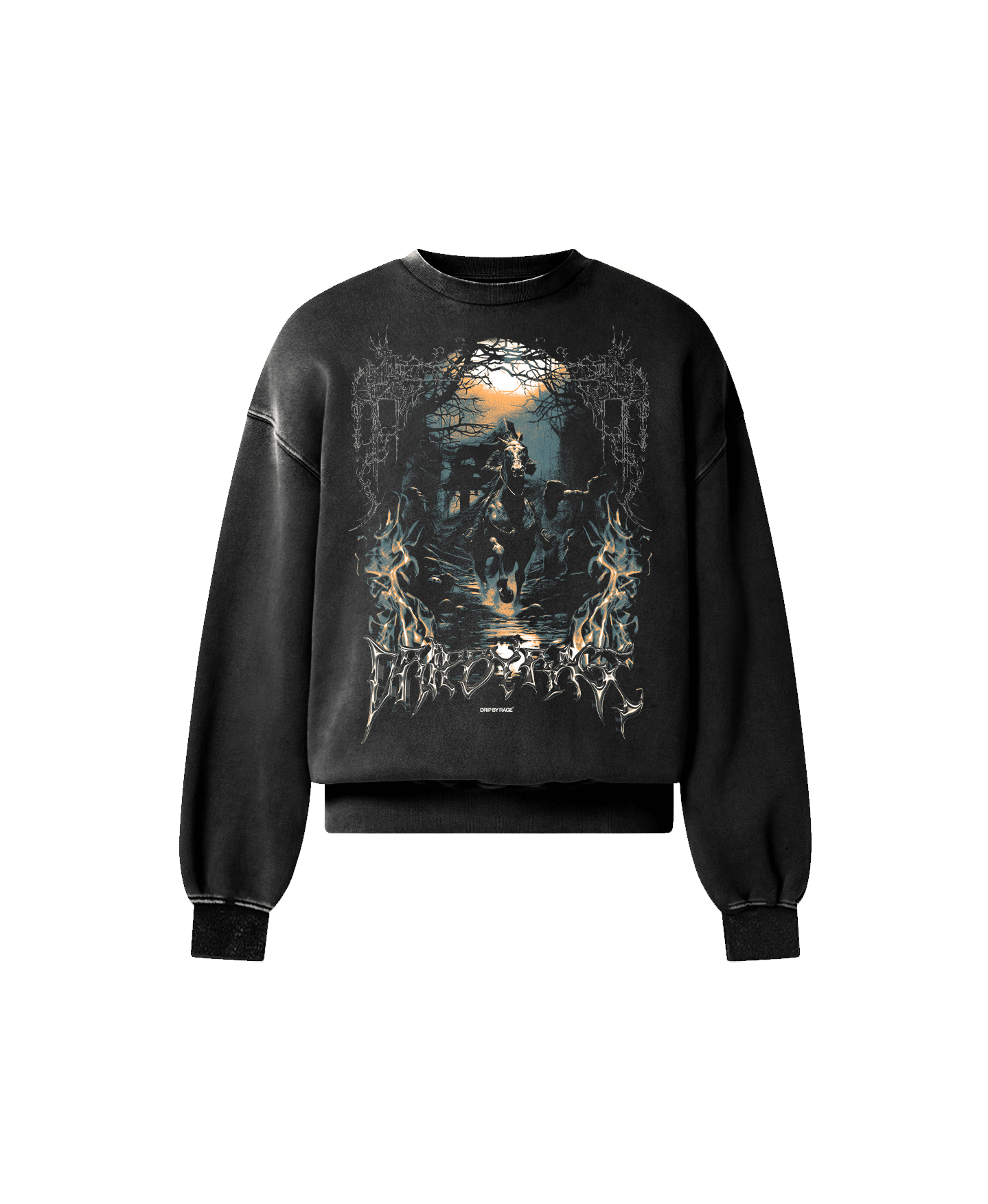 DARK KNIGHT OVERSIZED FADED SWEATSHIRT - Drip by Rage