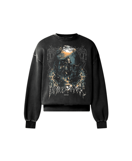 DARK KNIGHT OVERSIZED FADED SWEATSHIRT - Drip by Rage