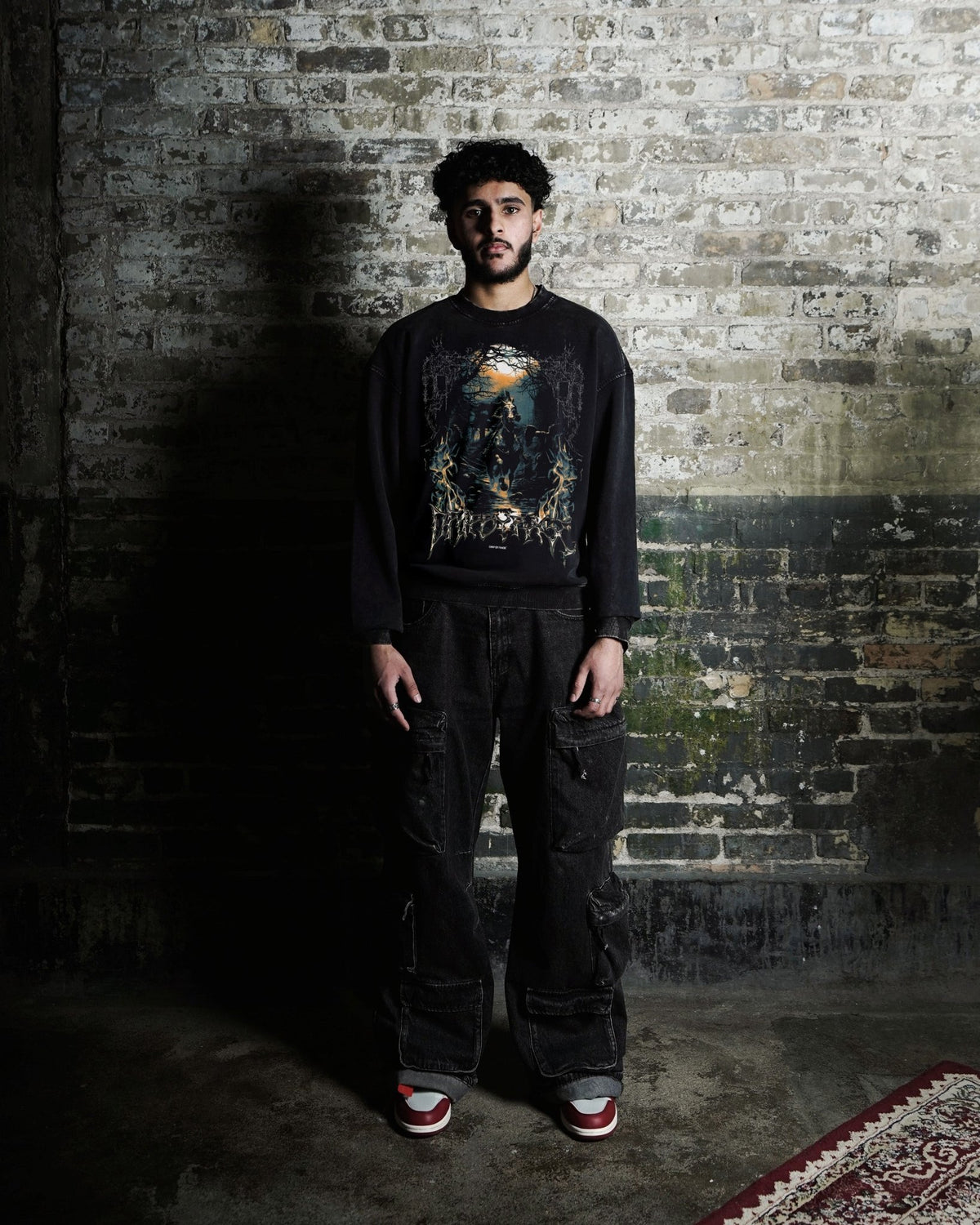 DARK KNIGHT OVERSIZED FADED SWEATSHIRT - Drip by Rage