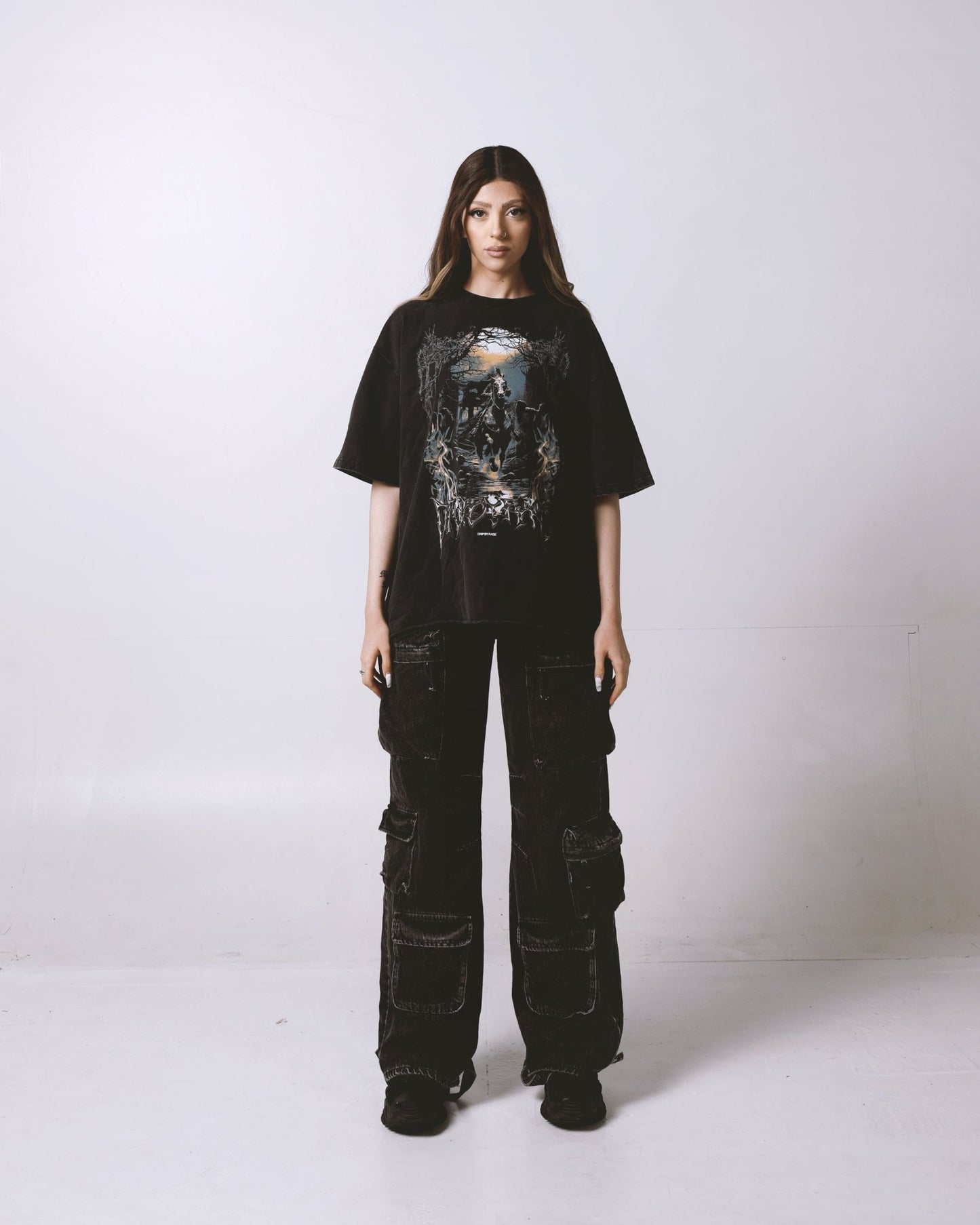 DARK KNIGHT OVERSIZED FADED T-SHIRT - Drip by Rage