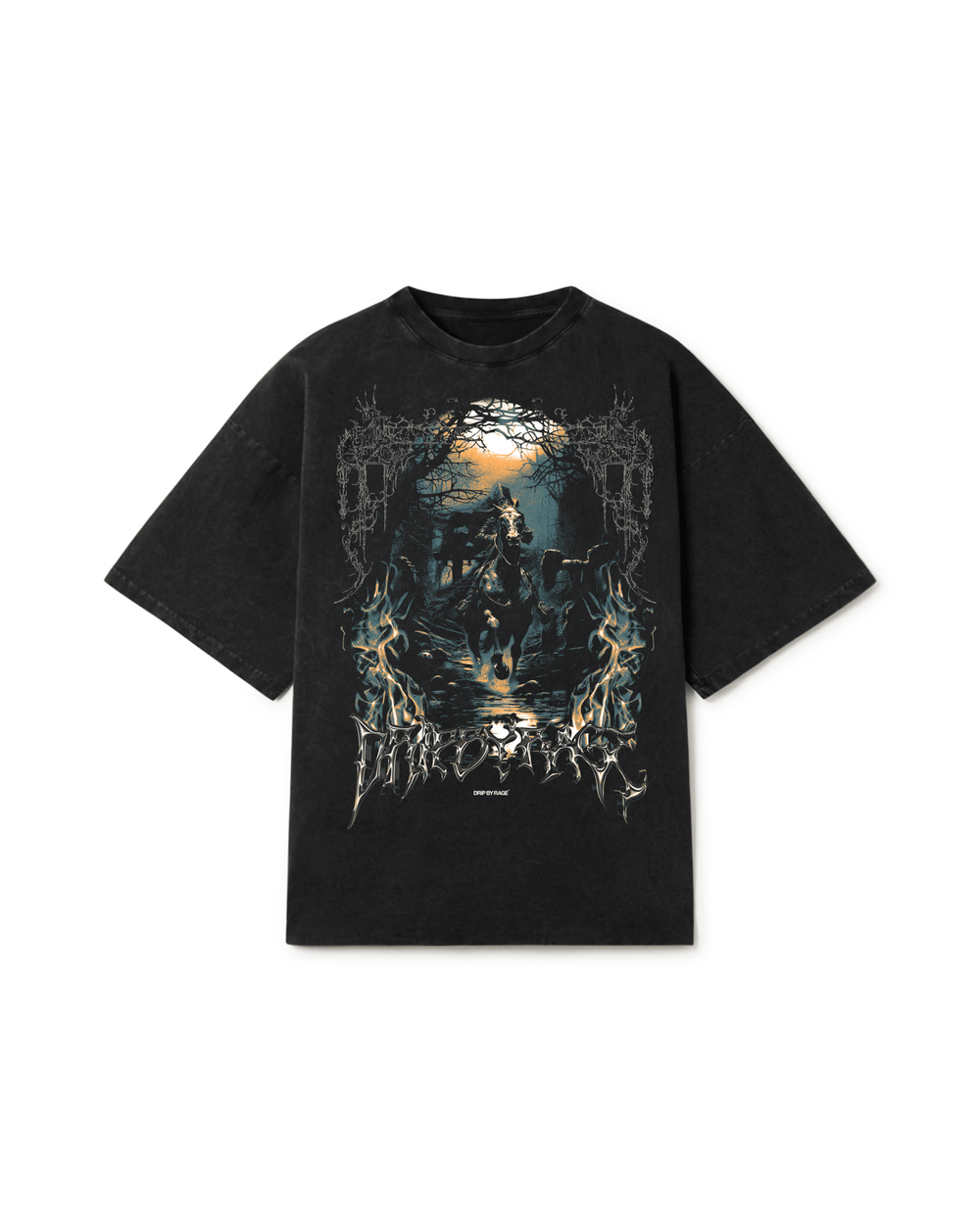 DARK KNIGHT OVERSIZED FADED T-SHIRT - Drip by Rage