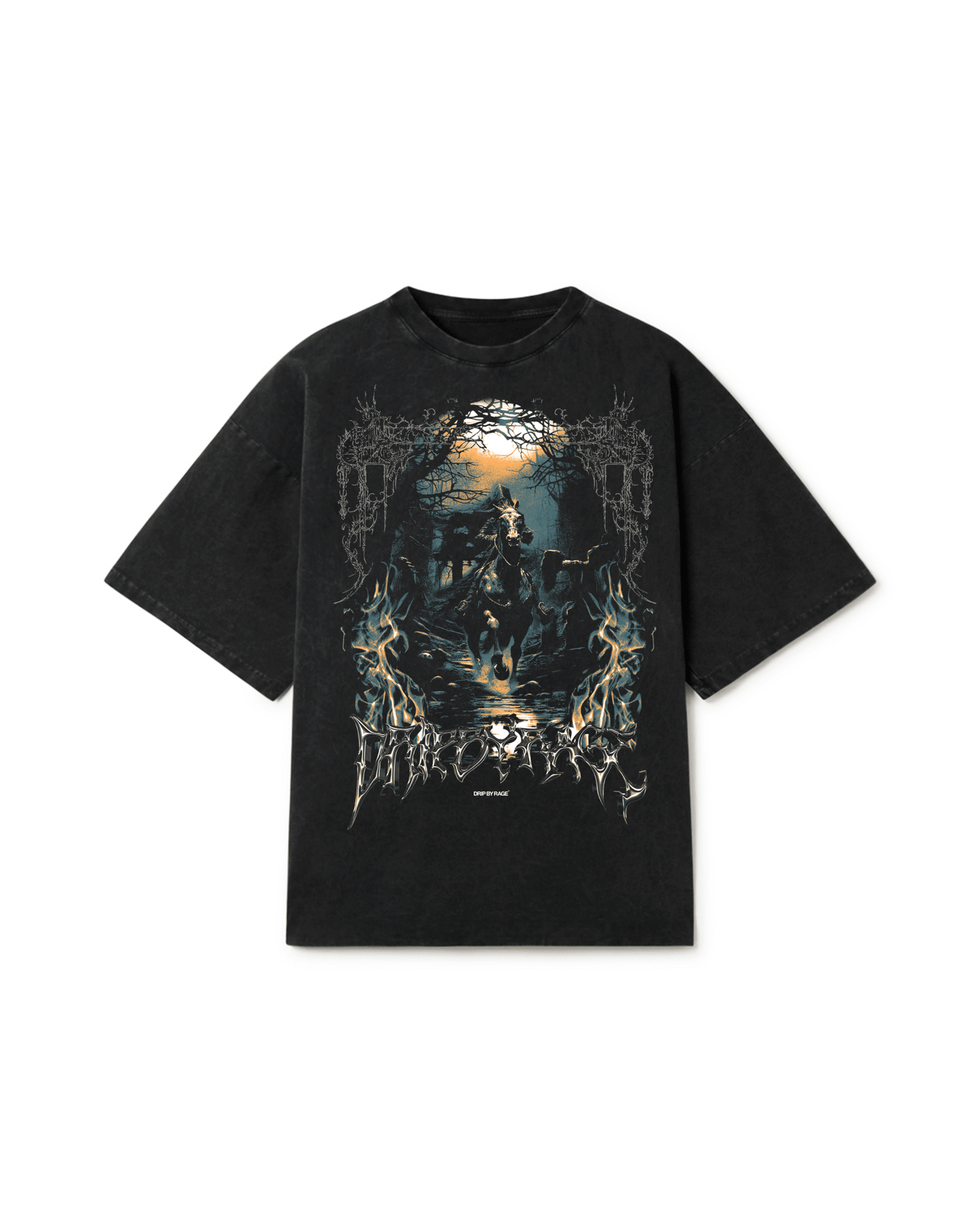 DARK KNIGHT OVERSIZED FADED T-SHIRT - Drip by Rage
