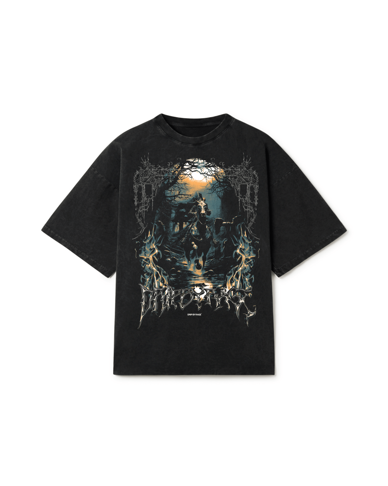 DARK KNIGHT OVERSIZED FADED T-SHIRT - Drip by Rage