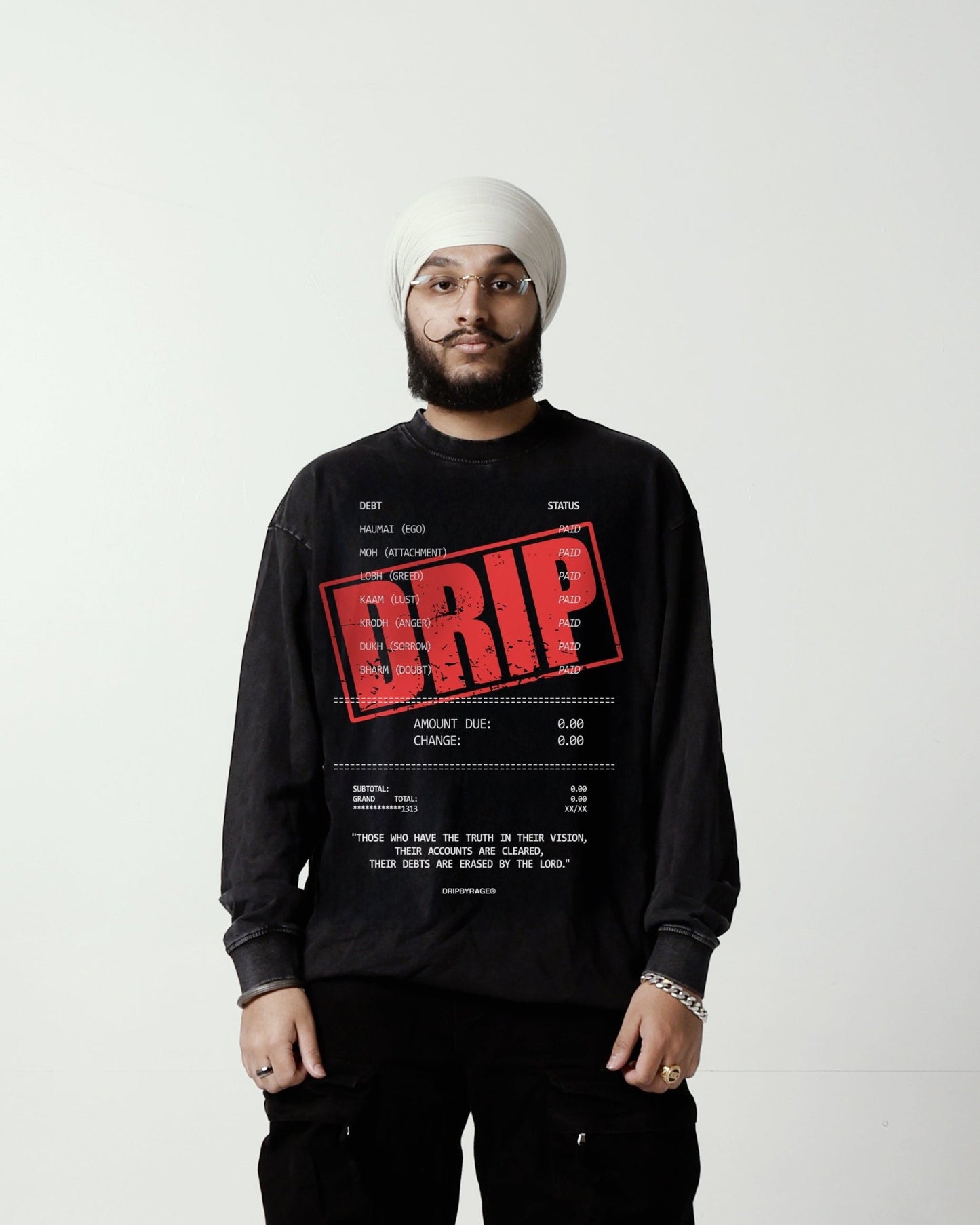 DEBTS OVERSIZED FADED LONG SLEEVE - Drip by Rage