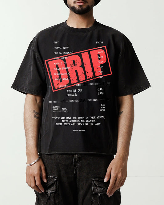 DEBTS OVERSIZED FADED T-SHIRT - Drip by Rage
