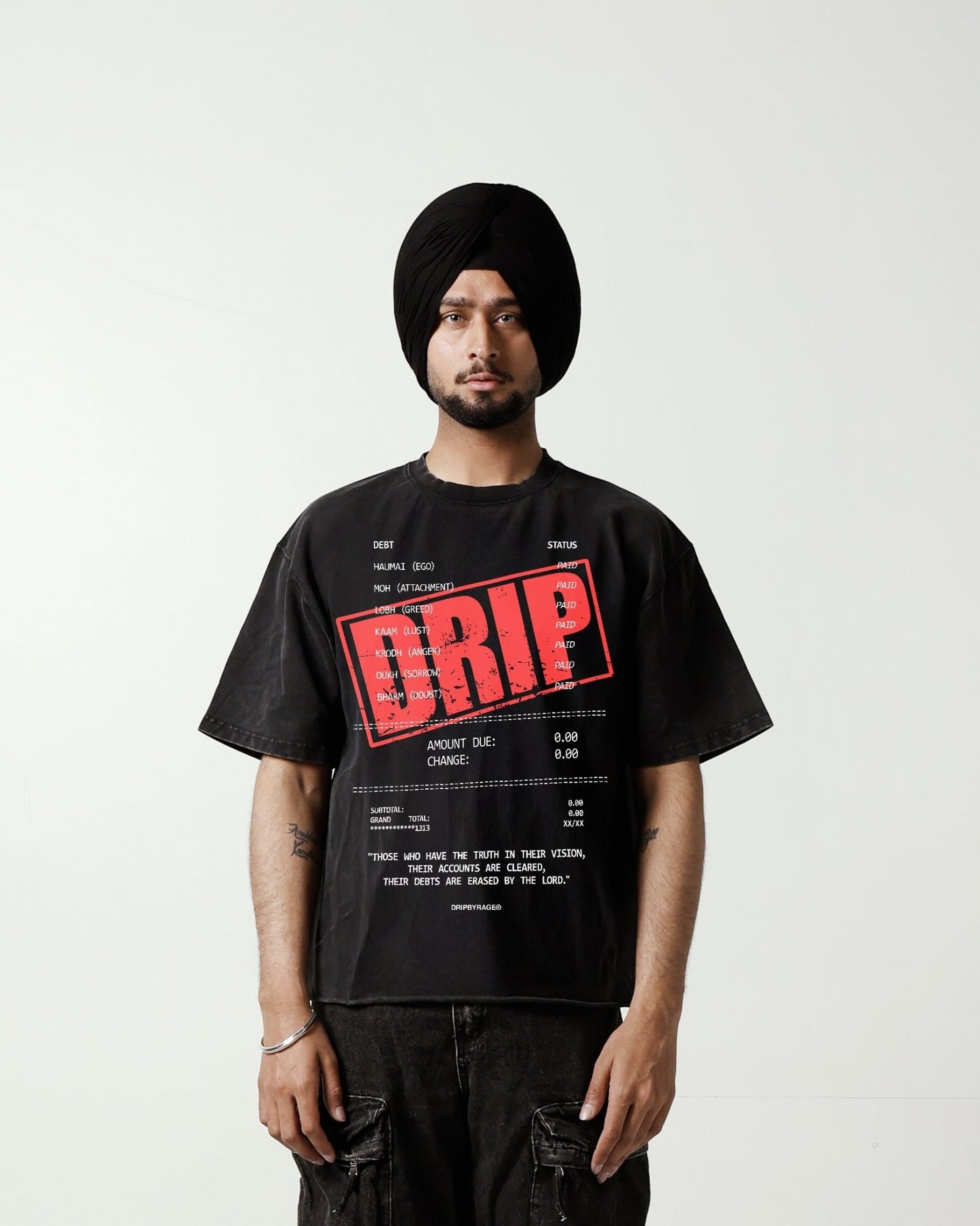 DEBTS OVERSIZED FADED T-SHIRT - Drip by Rage