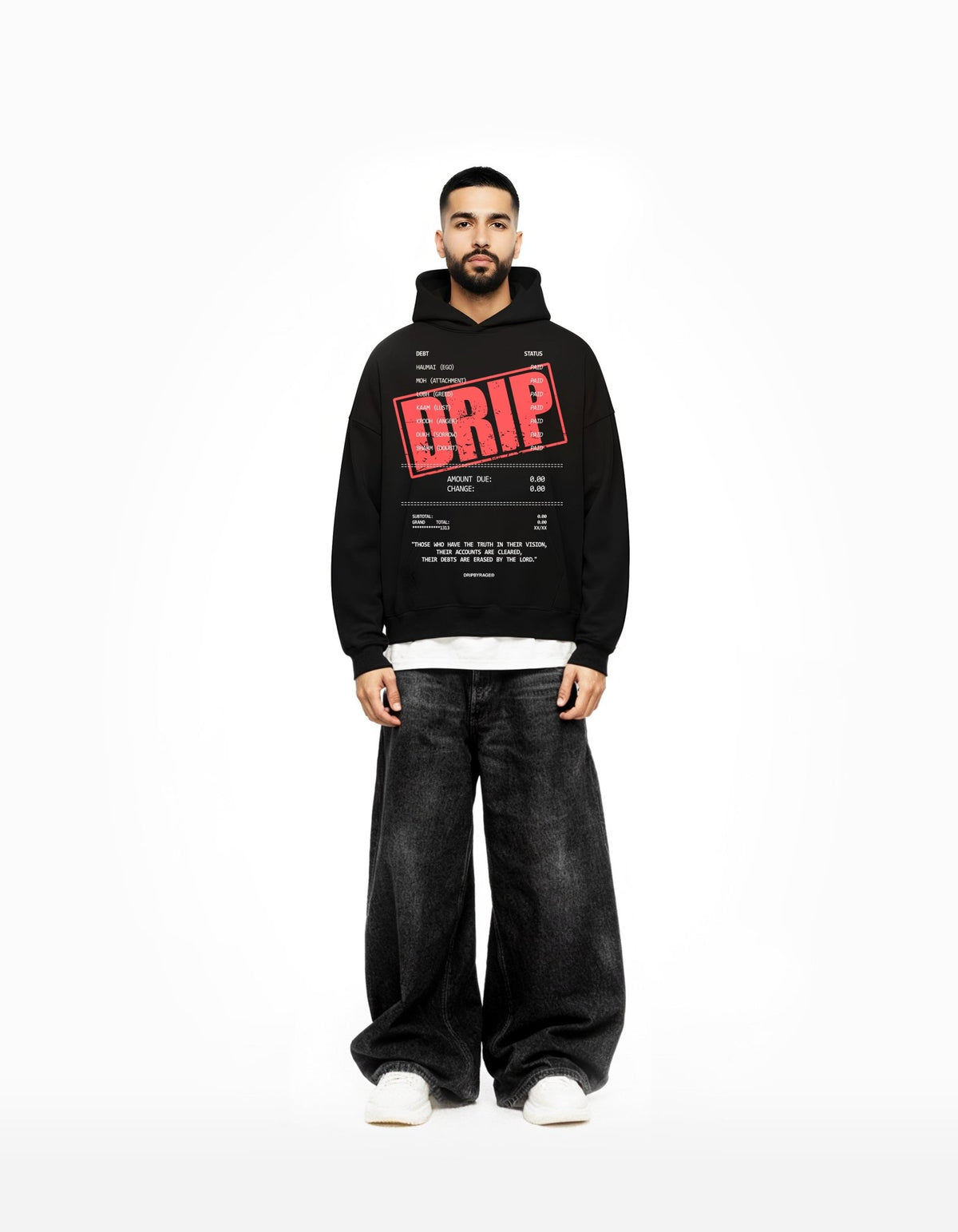 DEBTS SUN FADED BOXY HOODIE - Drip by Rage