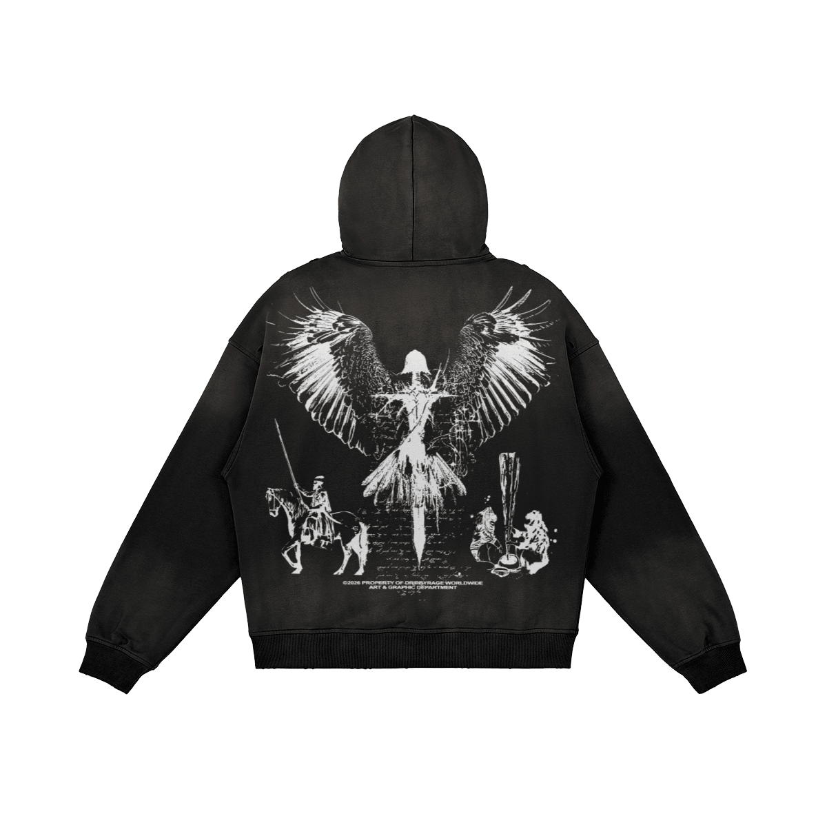 DESTINY OVERSIZED DISTRESSED WASHED HOODIE - Drip by Rage