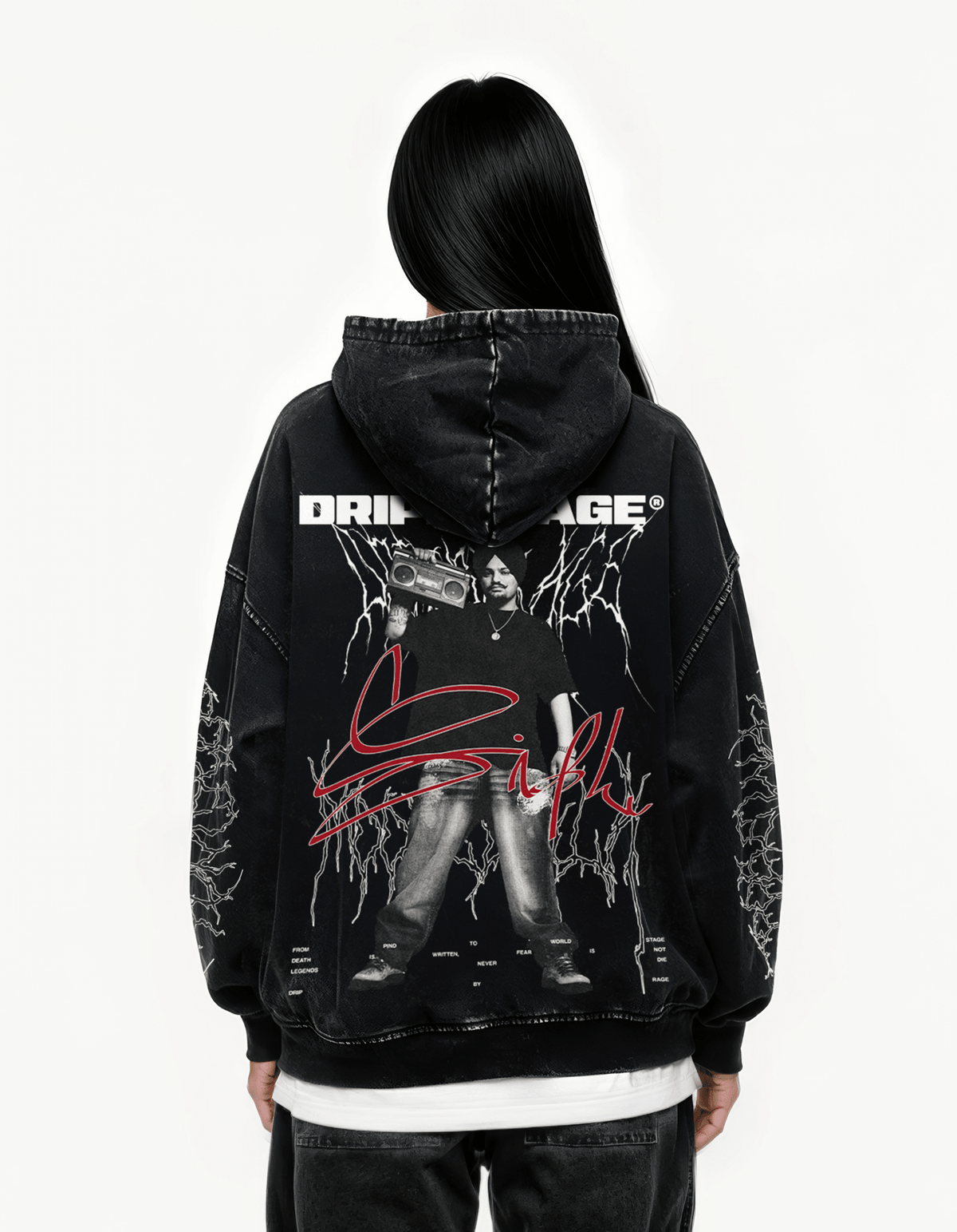 DEVIL SIDHU OVERSIZED FADED HOODIE - Drip by Rage