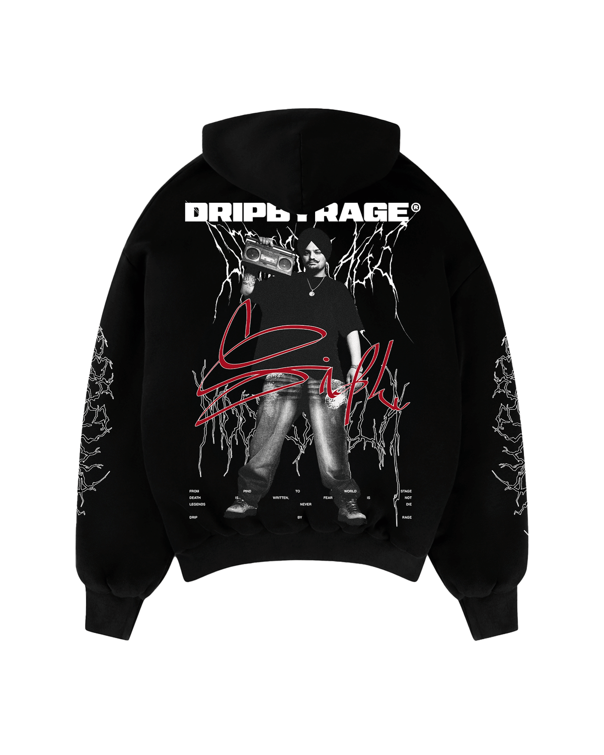 DEVIL SIDHU SUN FADED BOXY HOODIE - Drip by Rage