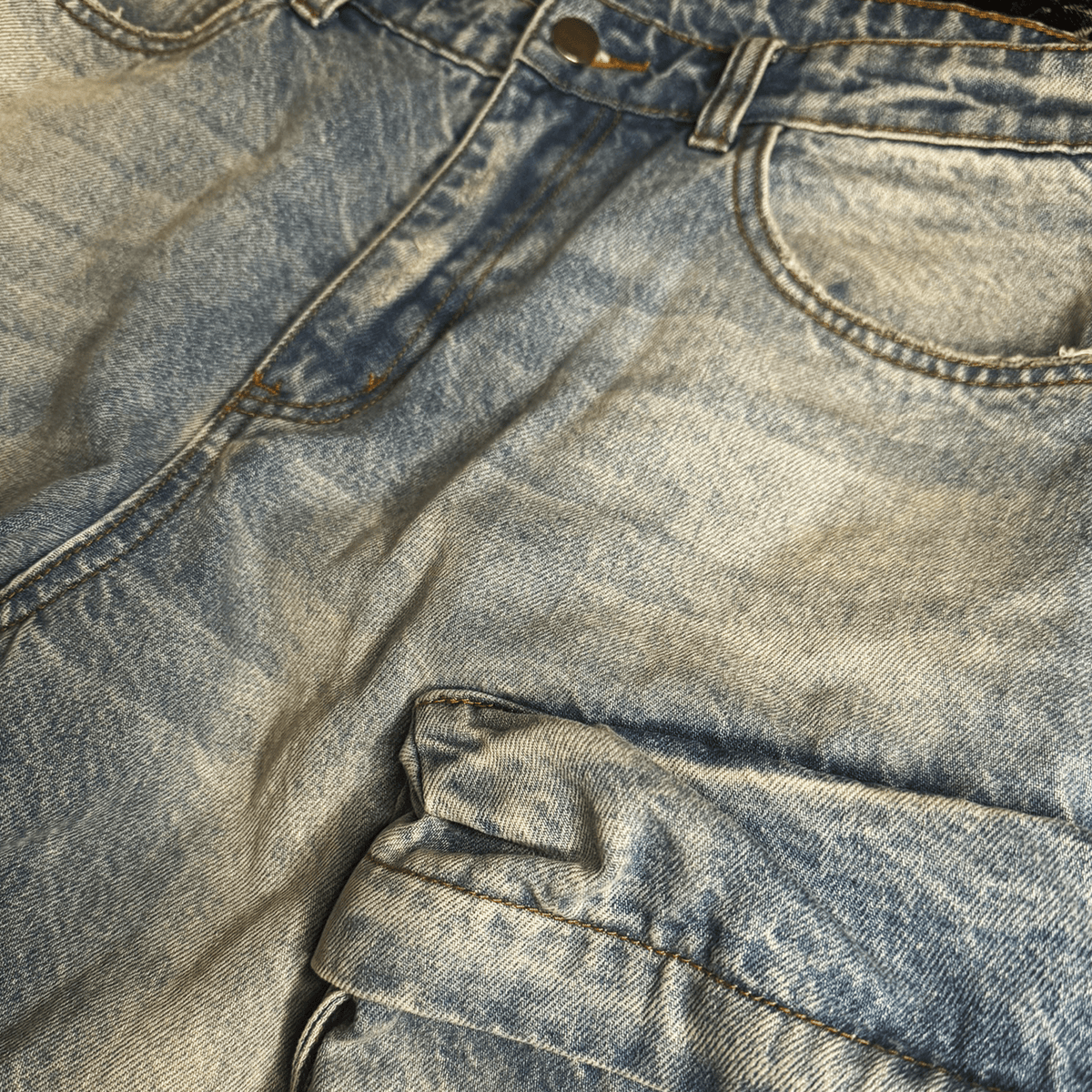 DISTRESSED CARGO DENIM - Drip by Rage