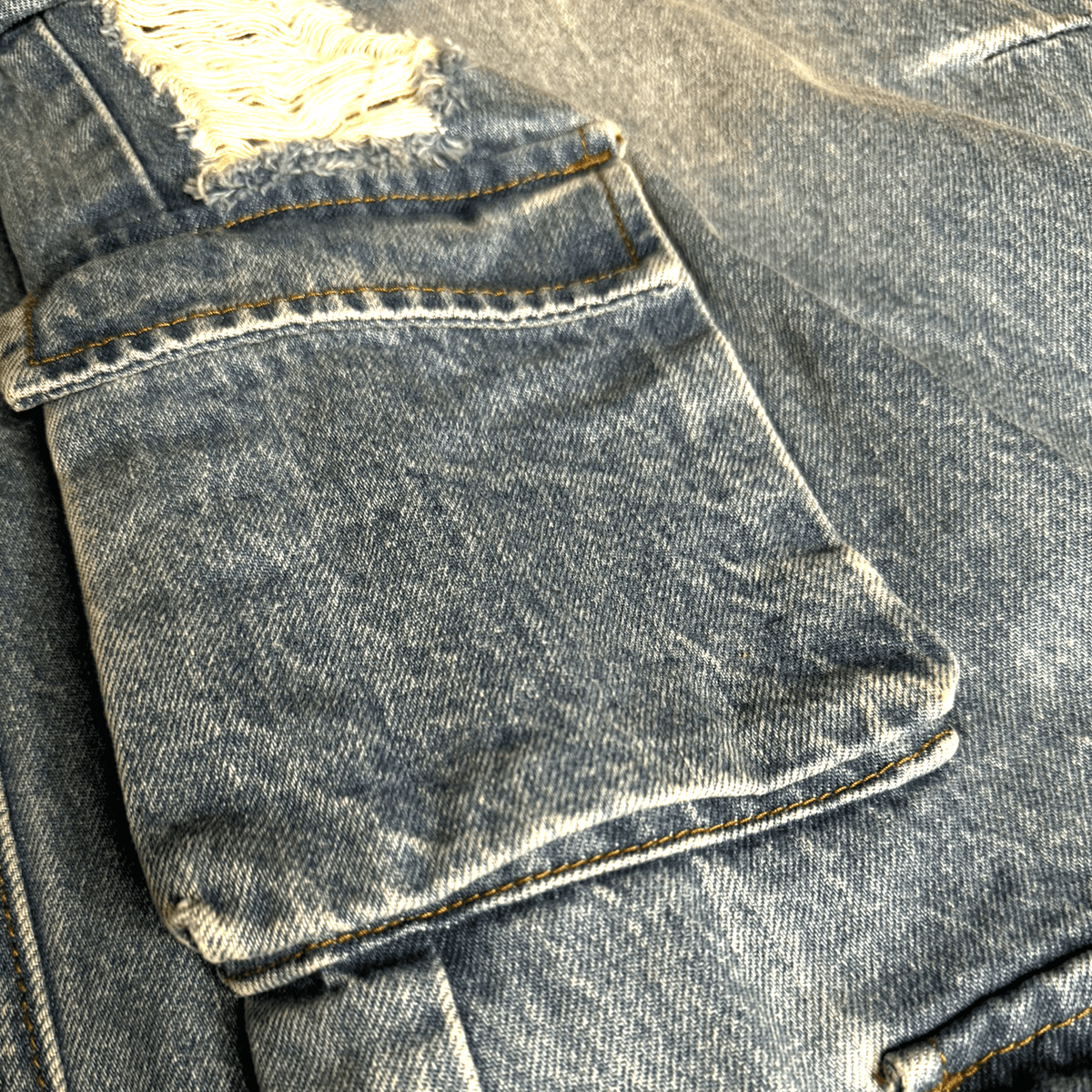 DISTRESSED CARGO DENIM - Drip by Rage