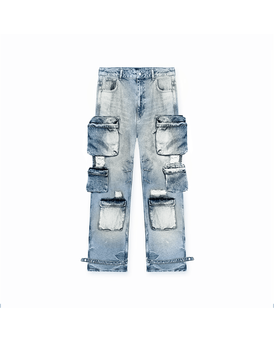 DISTRESSED CARGO DENIM - Drip by Rage