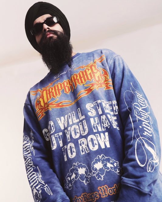 DOUBLE PRAYER FADED WASHED LONG SLEEVE T-SHIRT - Drip by Rage