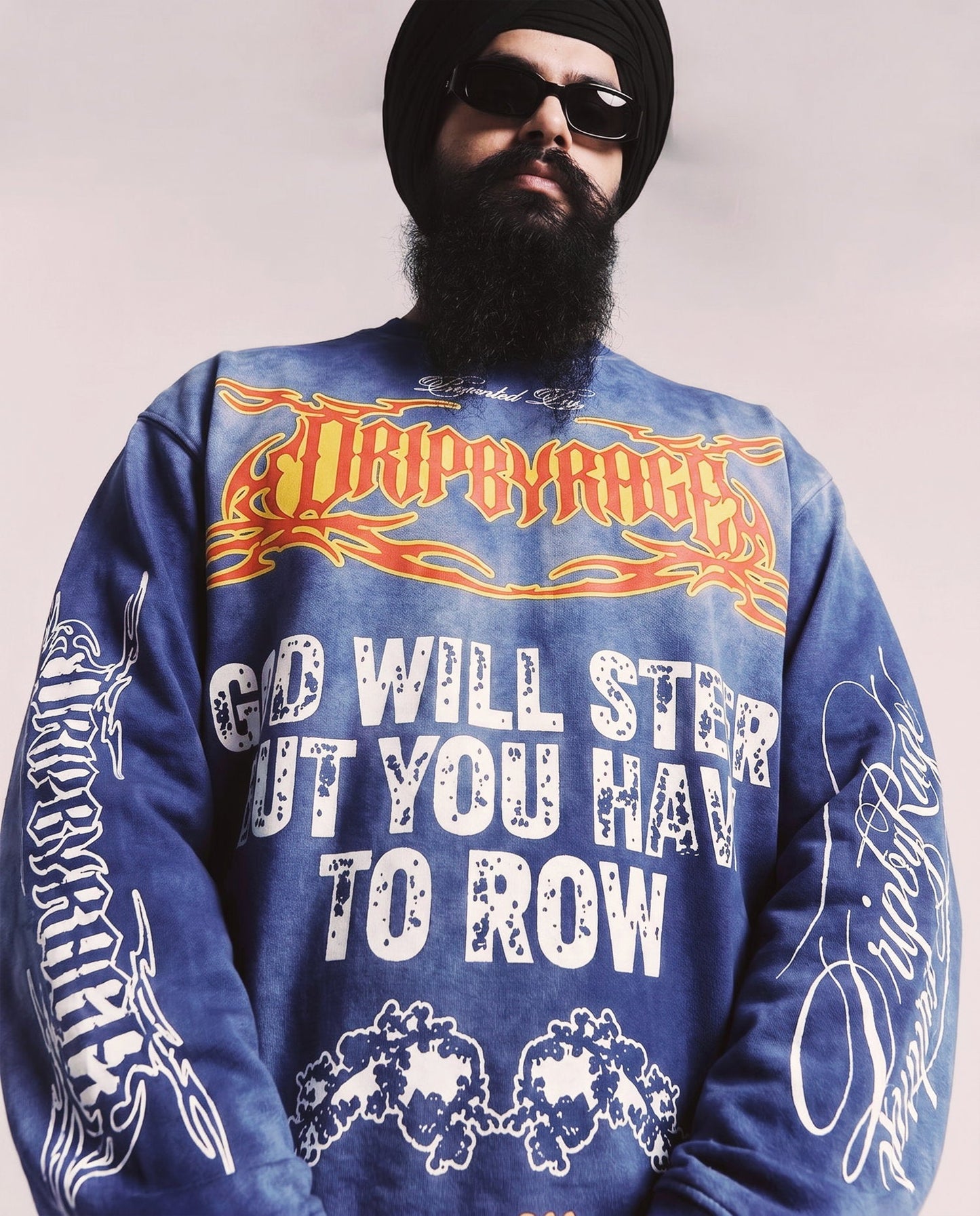 DOUBLE PRAYER FADED WASHED LONG SLEEVE T-SHIRT - Drip by Rage