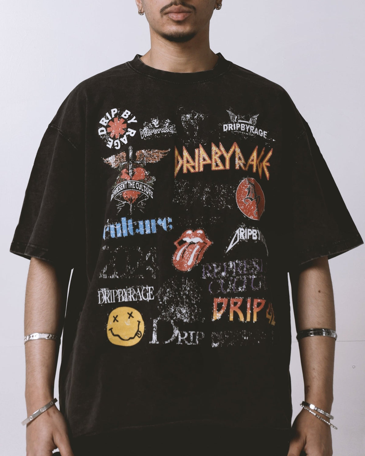 DRIP LOGOS OVERSIZED FADED T-SHIRT - Drip by Rage