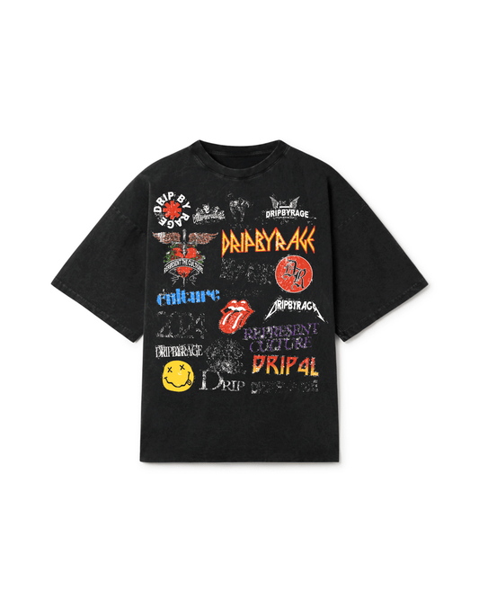 DRIP LOGOS OVERSIZED FADED T-SHIRT - Drip by Rage