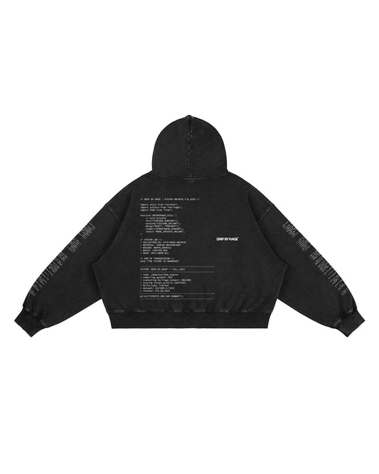 ENCRYPTED BOXY FADED HOODIE - Drip by Rage